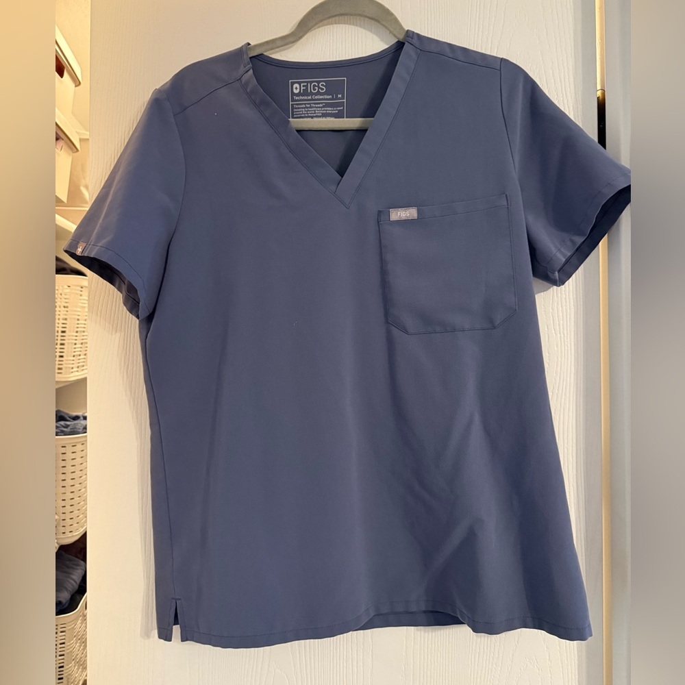 Figs Technical Collection Gray Scrub Top